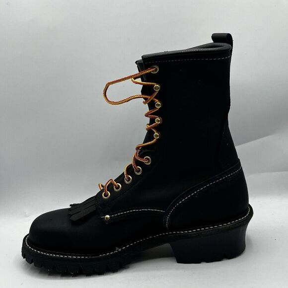 Carolina 9" Maple Steel Toe Work Boot Black Leather Mens Size 8.5 D Made in Usa - Picture 6 of 14